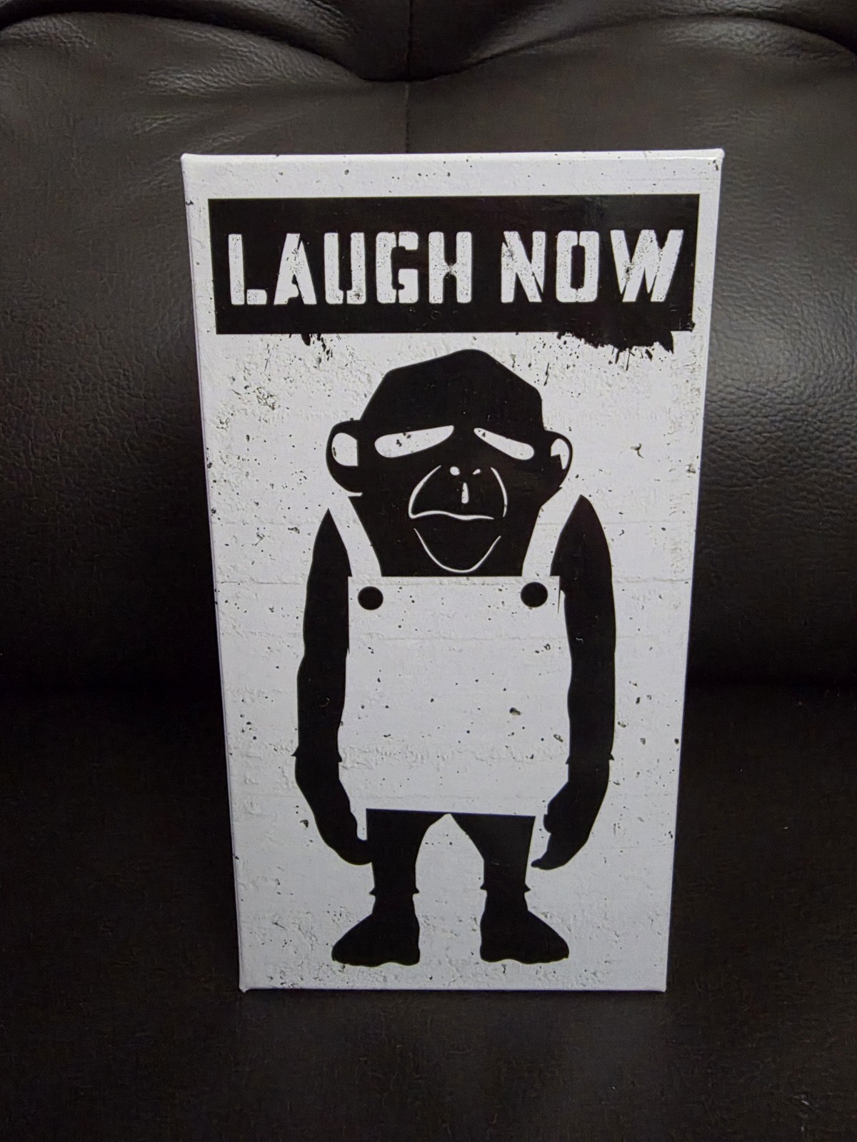 Apologies To BANKSY LAUGH NOW DIY 6&Prime; Vinyl Figure Toy Chimp Monkey Blank Sign
