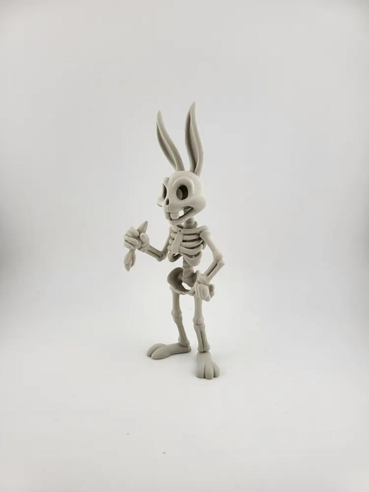 Bugs Bunny Inspired Skeleton Figure – Spooky Cartoon Horror