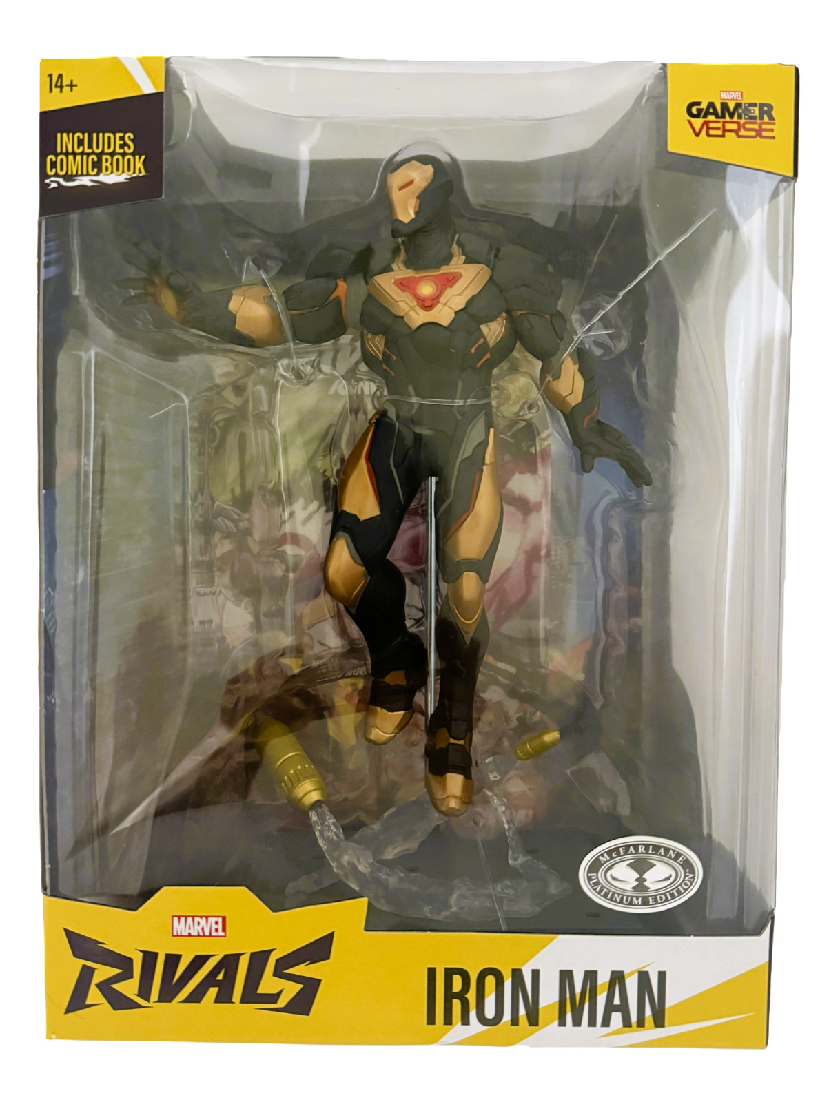 McFarlane Marvel Rivals Iron Man PLATINUM EDITION CHASE Black Gold Statue NEW