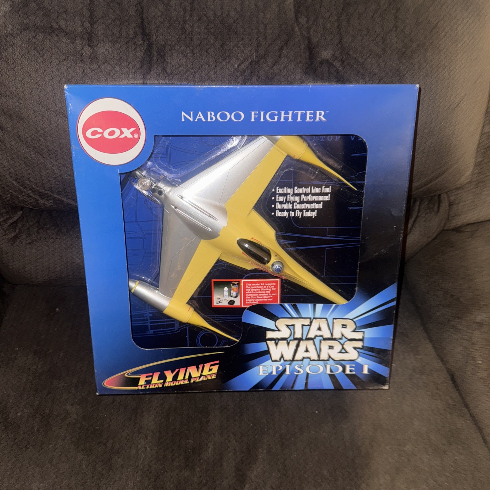 Star Wars Episode 1 Naboo Fighter cox vintage control line rc plane