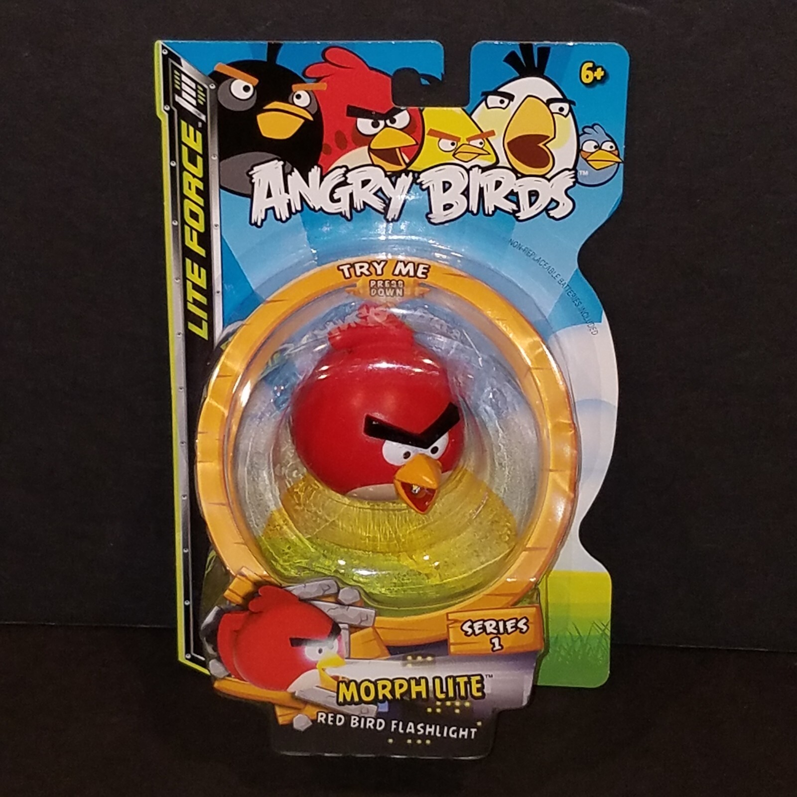Angry Birds Morph Lite Flashlight 3 Figure Set Lite Force Red Black Yellow Bird