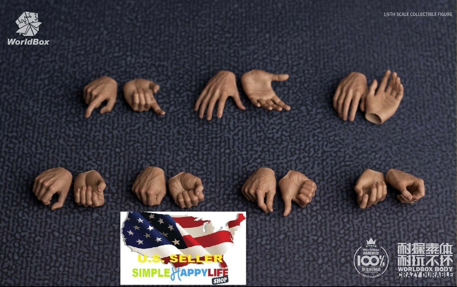 1/6 Worldbox Male Hands Type 2.0 Accessory For 12 » male Figure Phicen ❶USA❶