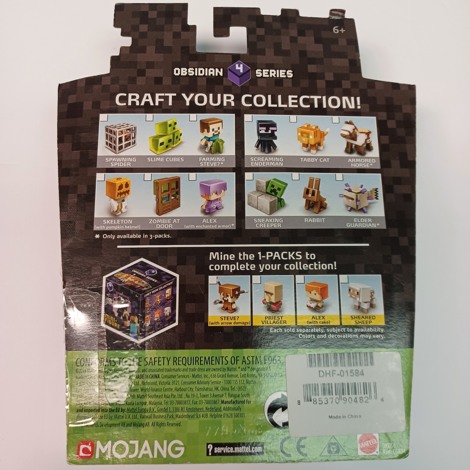 Obsidian Series 4 Spawning Spider Farming Steve Slime Cubes Mini Figure 3-Pack