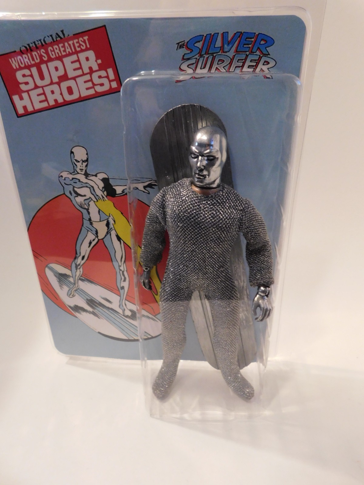 Mego 8&Prime; Action Figure Custom Marvel Comics Defenders Silver Surfer Clamshell Pk