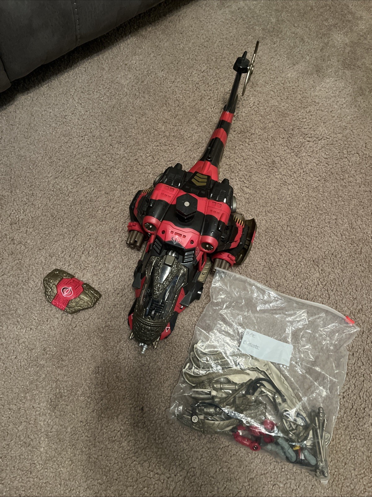 2003 GI JOE Crimson Command Copter w Tomax & Xamot COBRA Spy Troops.