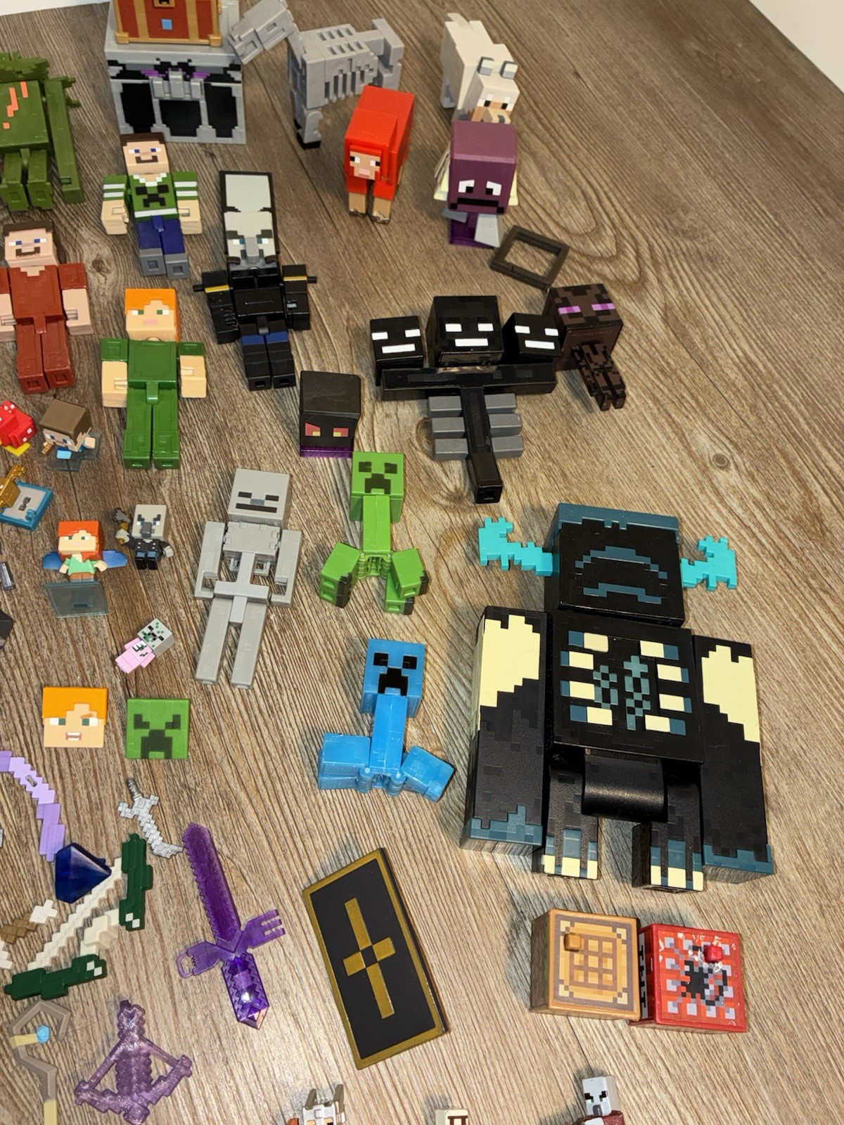 Large Minecraft Figures Big Mixed Lot Toys Mini Figures Metal Terrain Misc