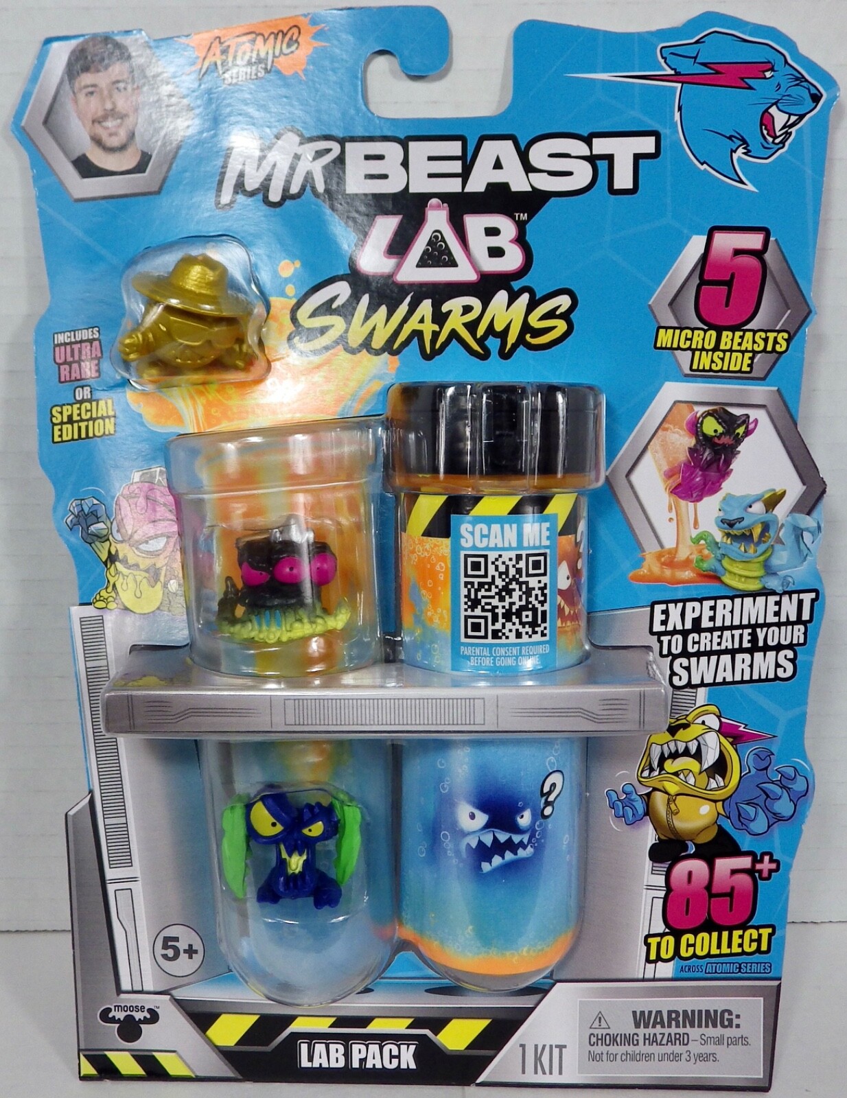 NEW Mr Beast Lab Swarms 5 Pack with Test Tube Atomic Series Mix Shake Create L7