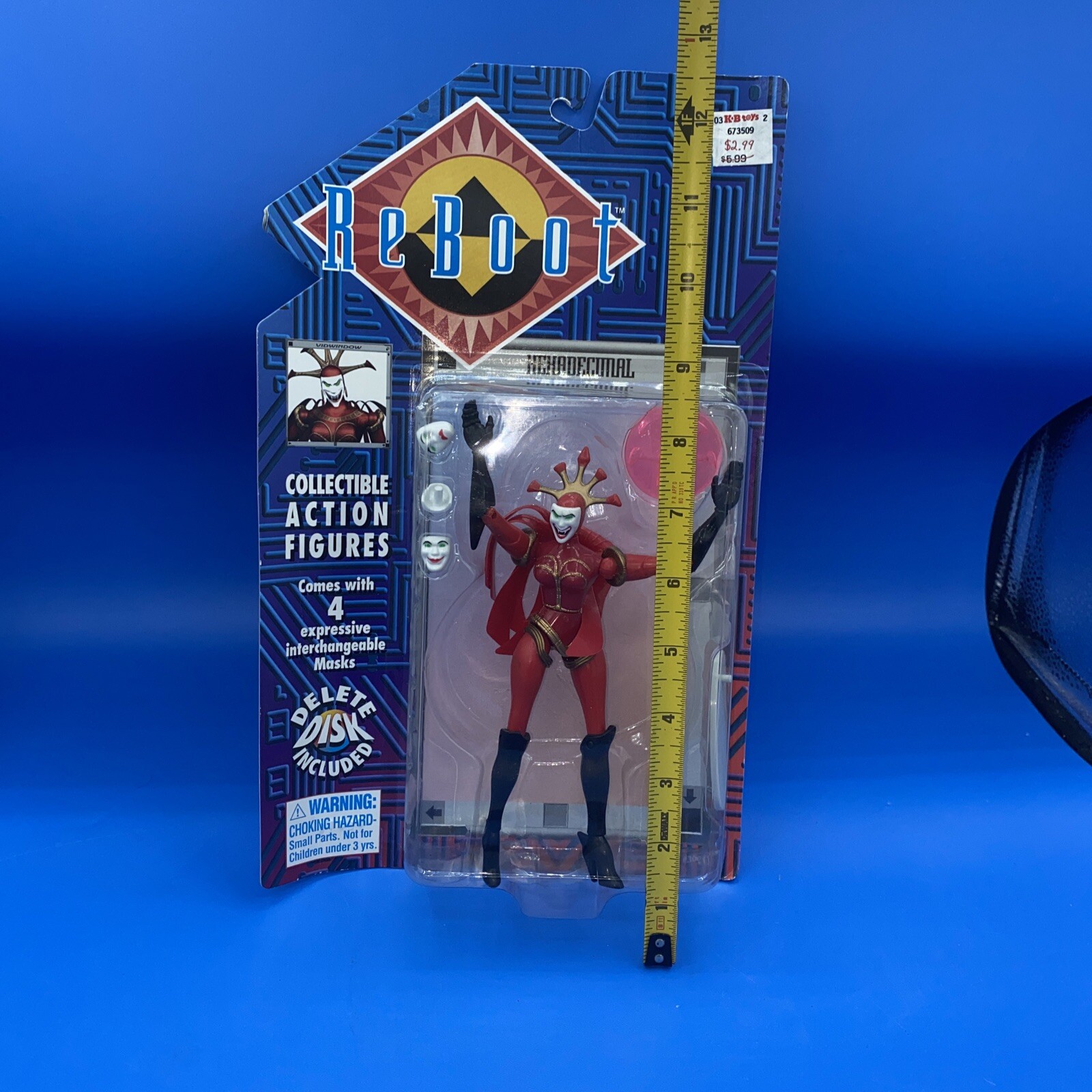 Irwin Toys REBOOT HEXADECIMAL ACTION FIGURE with 4 MASKS Vintage 1995