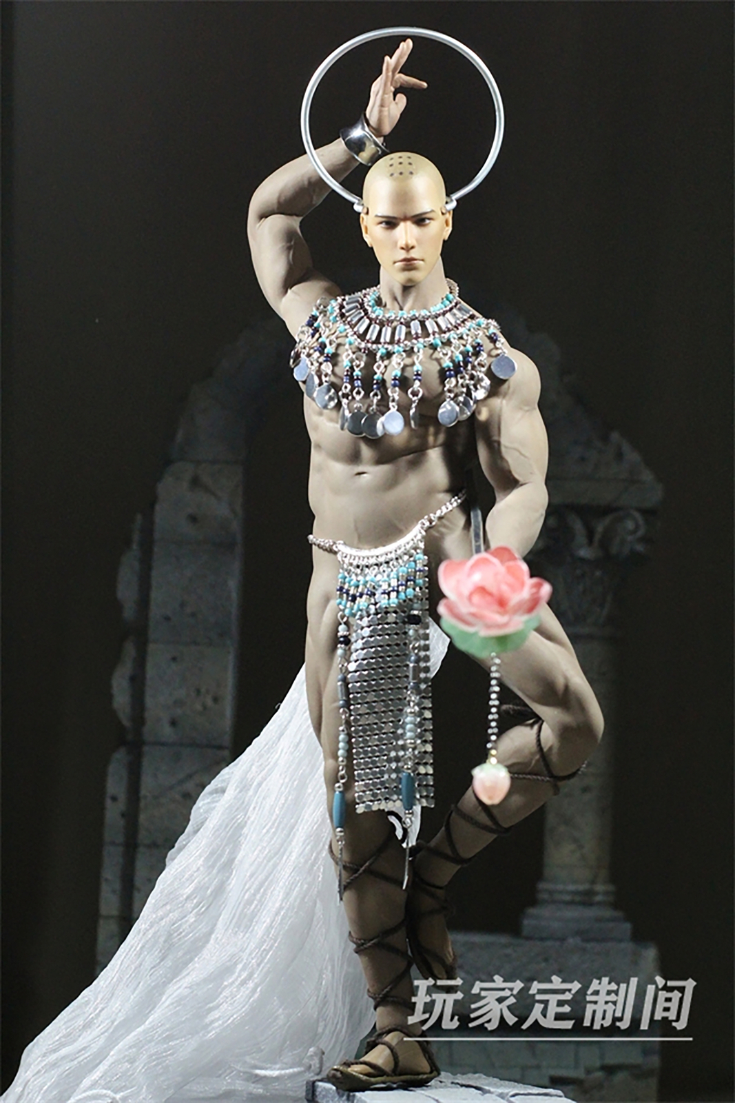 Customized Handmade 1/6 Monk Necklace Briefs Clothes Model Toys