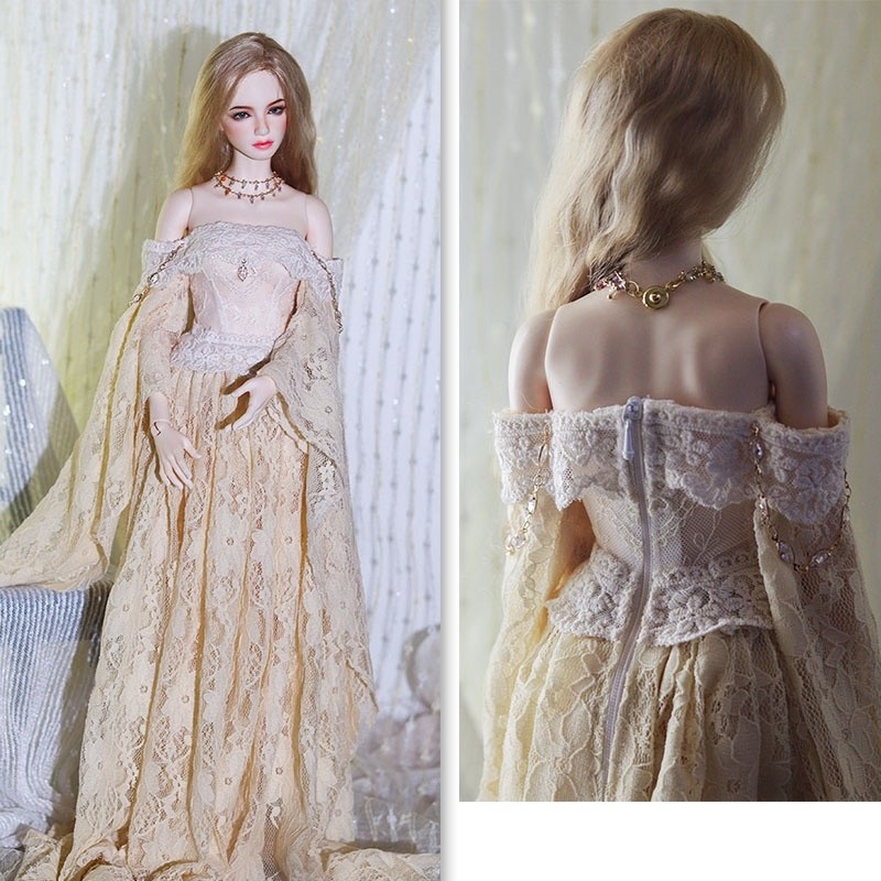 1/6 Lace Retro Long Dress Suit Model Fit 12 » Female Girl Figure Doll