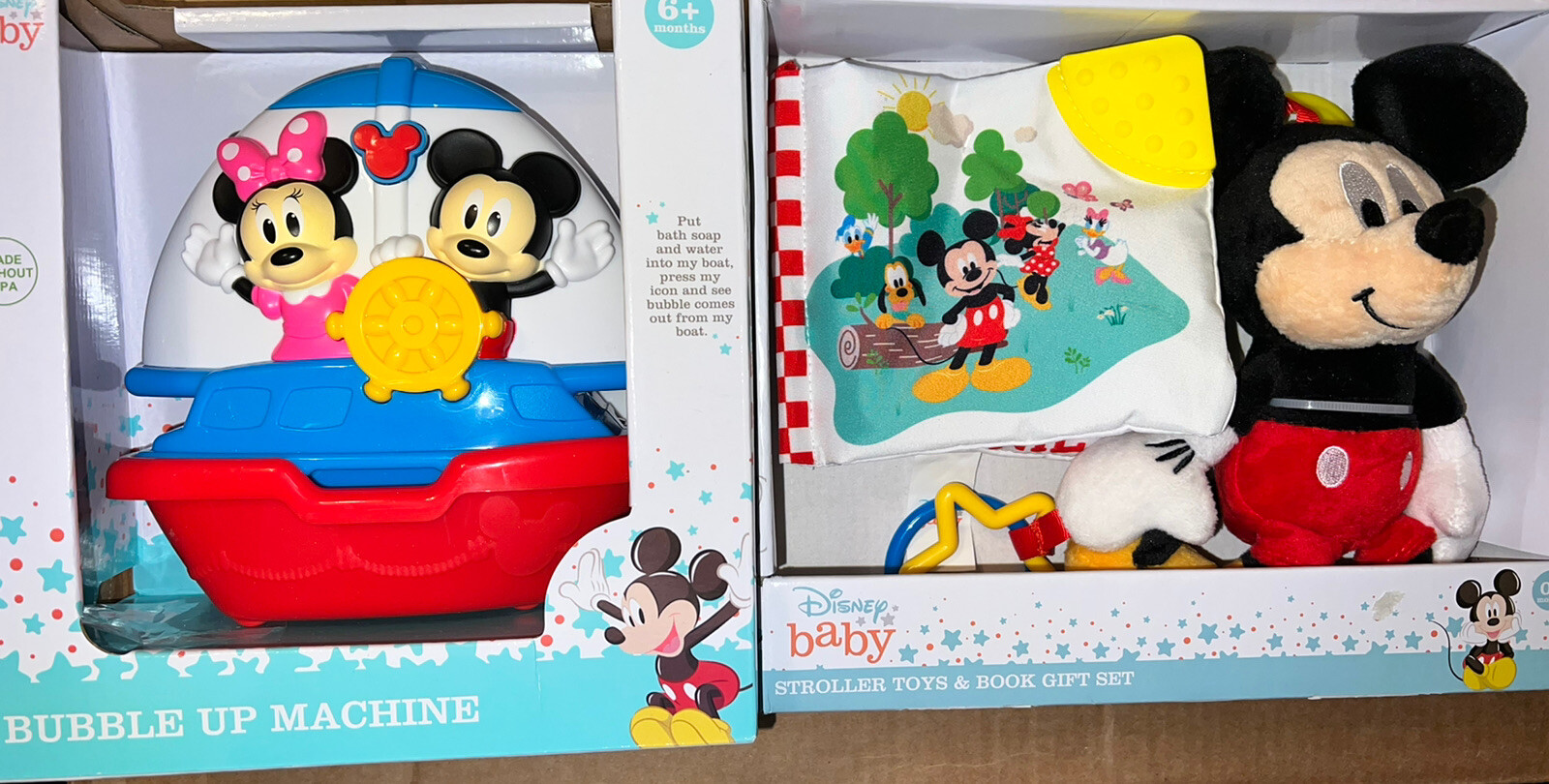Disney Baby Mickey Mouse Bath Toys Bubble Up Machine, Book + BPA FREE NEW 6+ Mo