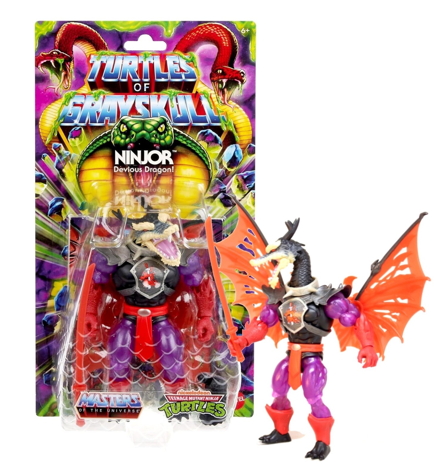 Turtles of Grayskull Ninjor Devious Dragon! 6&Prime; Figure Mint on Card