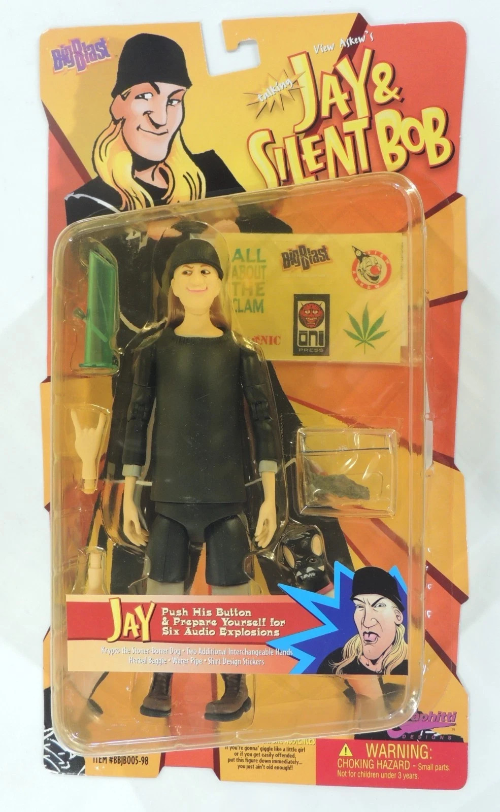 Big Blast View Askew&rsquo;s Jay & Silent Bob Talking Jay Action Figure NEW Dmg Pkg