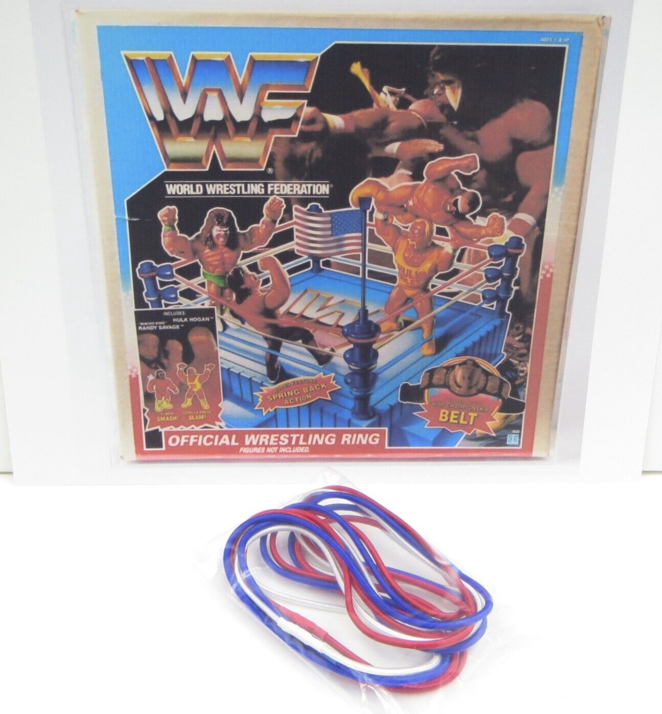 REPLACEMENT ROPES VINTAGE 1990&rsquo;s HASBRO WWF WRESTLING RING – PRE-TIED