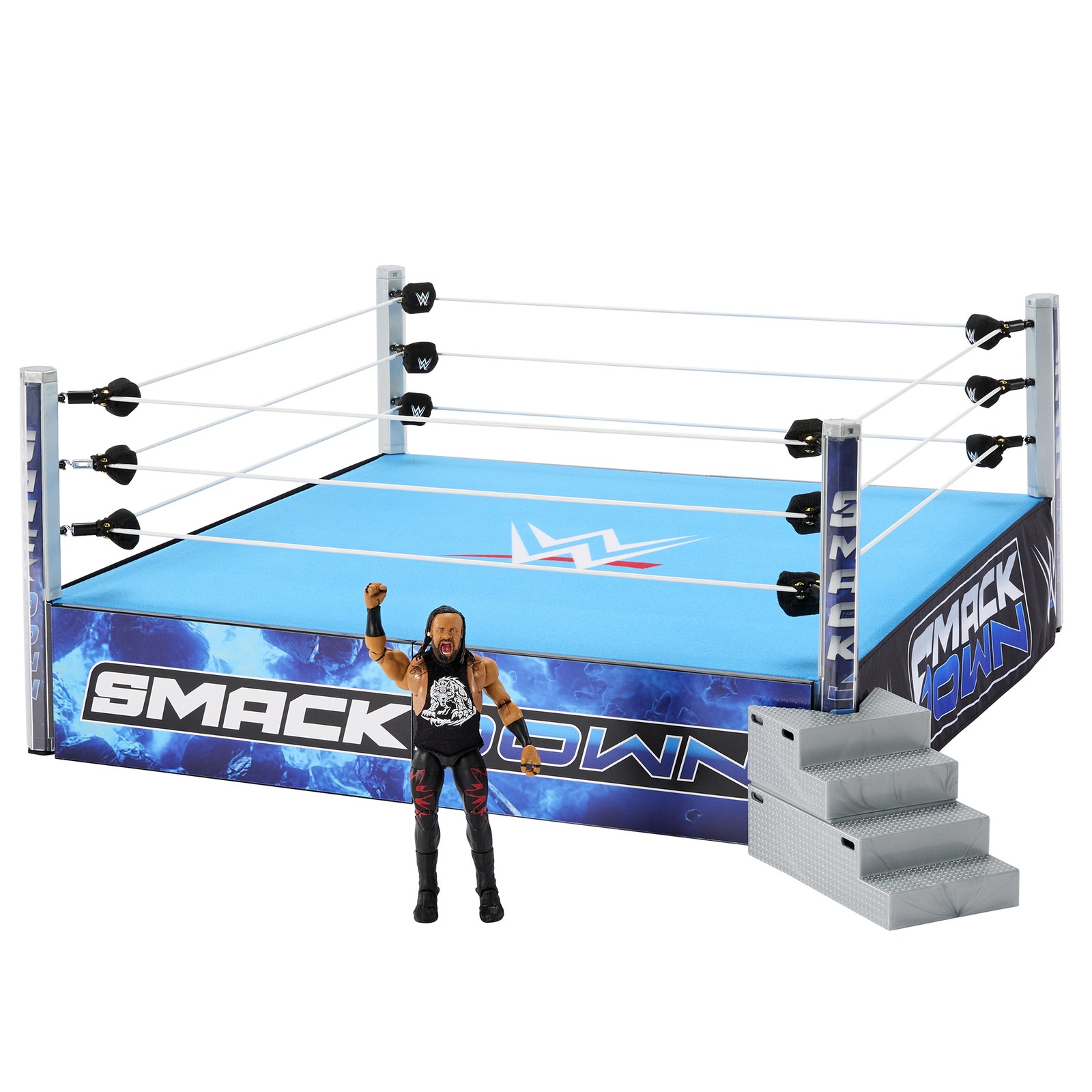 WWE Smackdown Real Scale Wrestling Ring Playset w/ Jacob Fatu Ultimate Edition