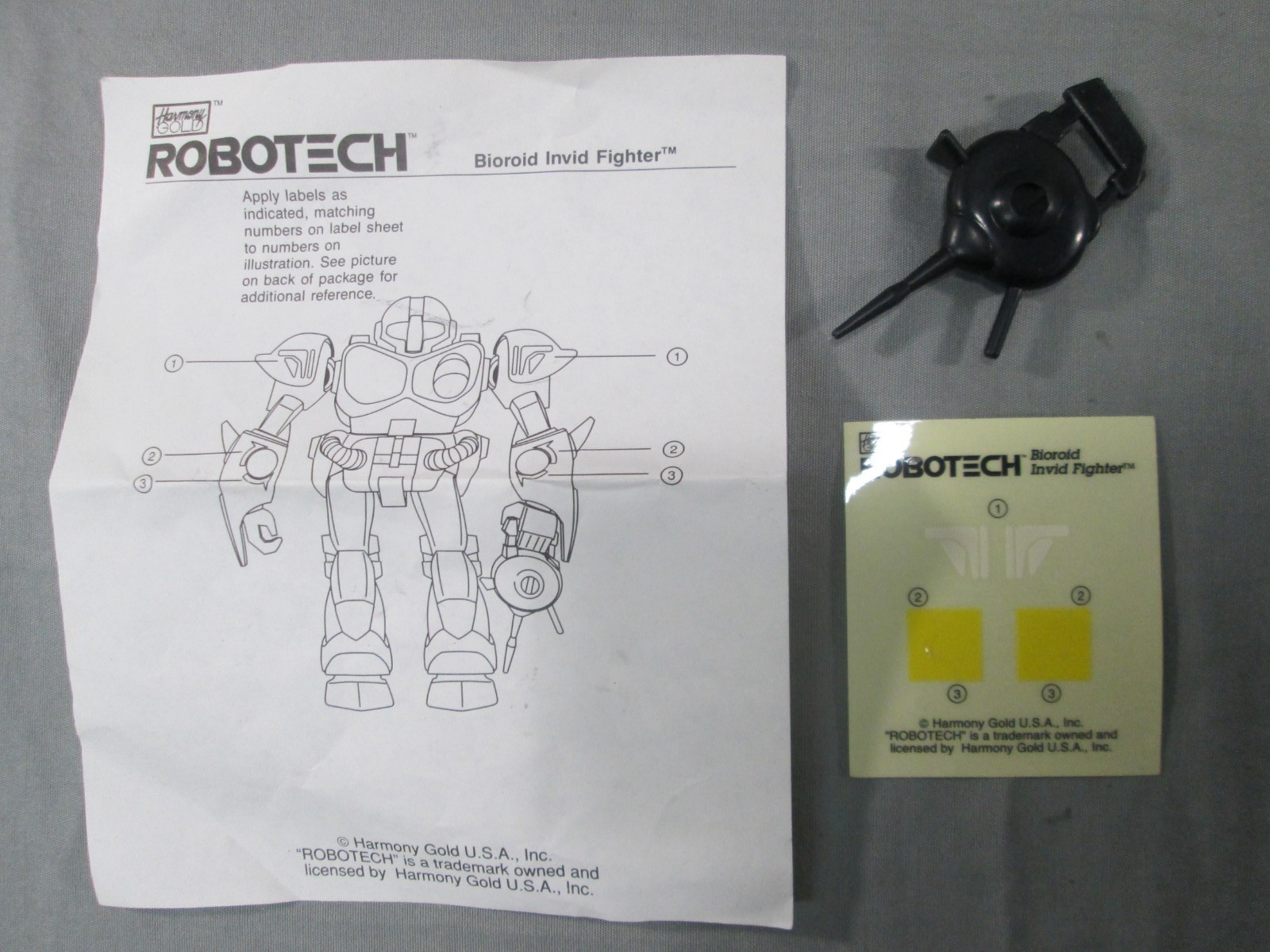 Robotech BIOROID INVID FIGHTER Complete w/ Box Robot Masters Enemy Harmony Gold