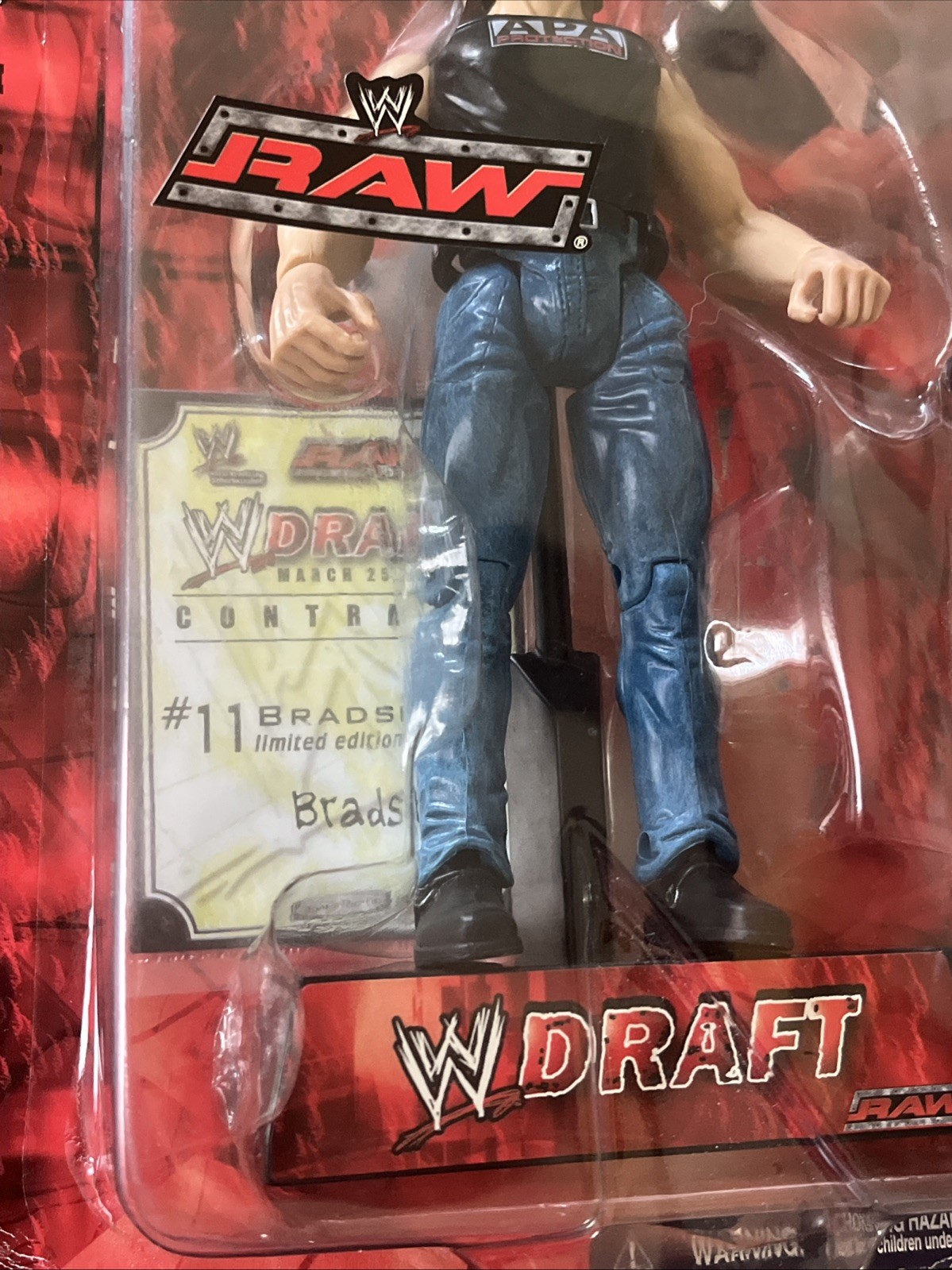 WWE Draft RAW Bradshaw Limited Edition Wrestling Action Figure 2002 JAKKS New