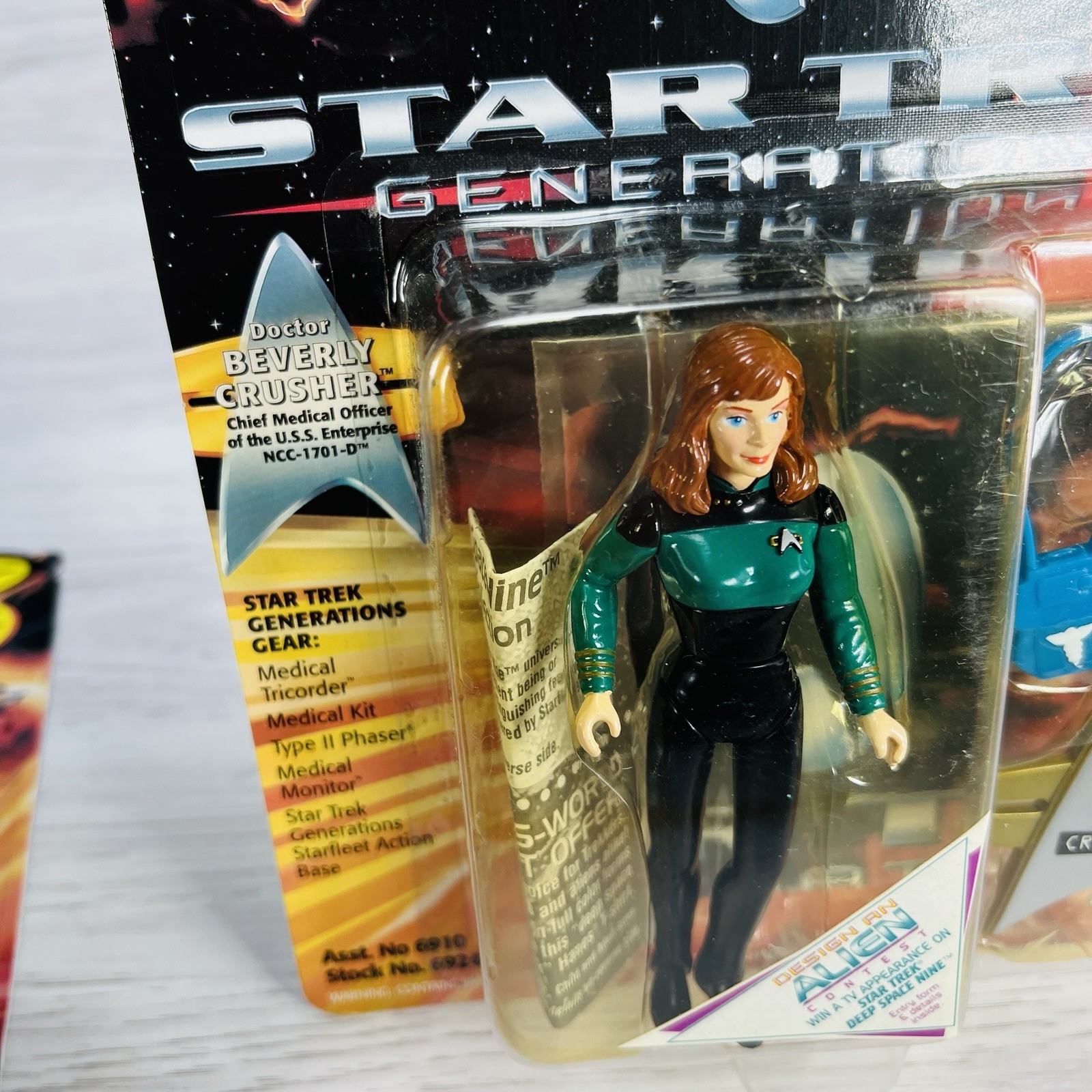 Star Trek Figure Next Generation Playmates Worf Captain Kirk Troi Riker Lot Rare