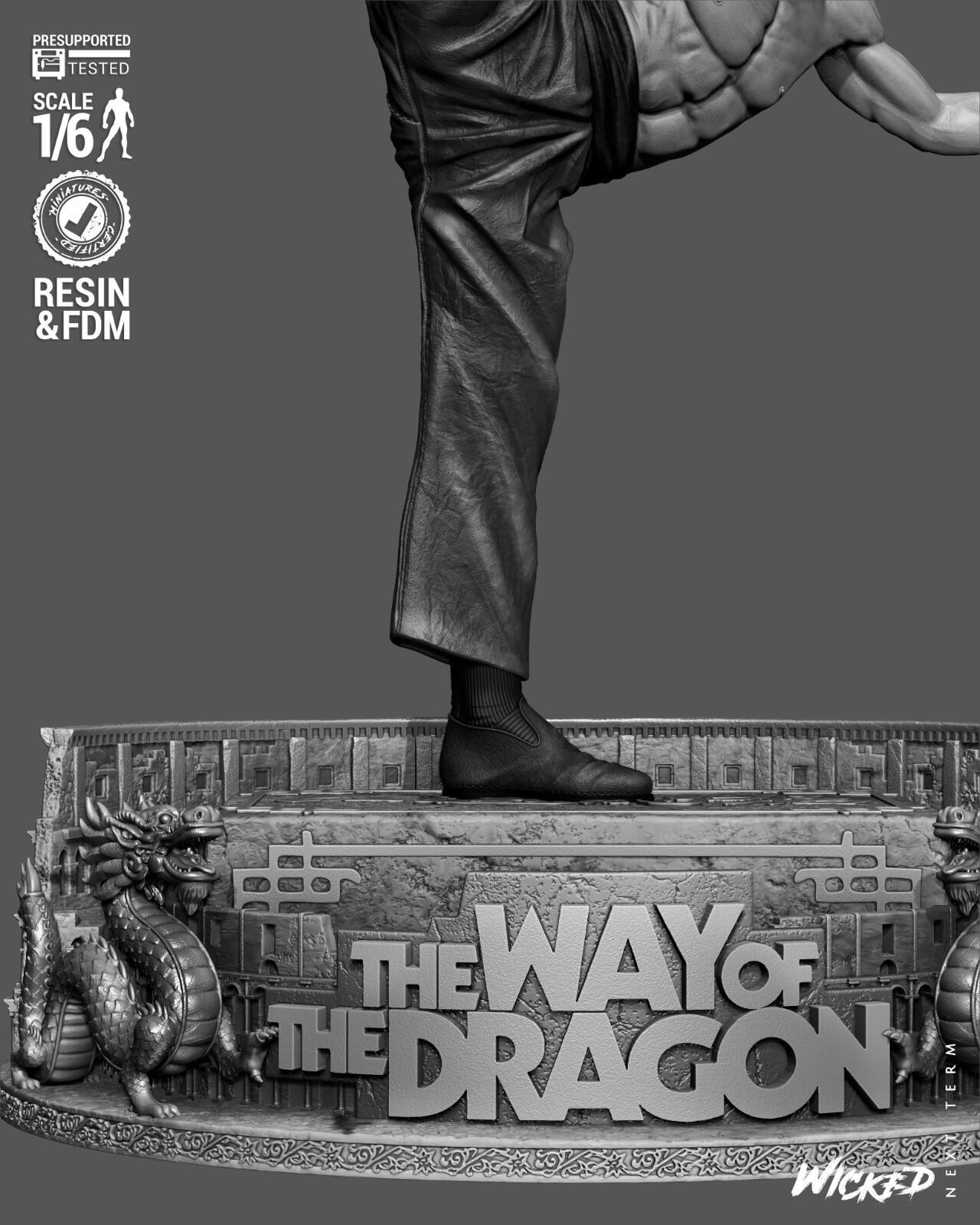 Bruce Lee | 3D Printed Wicked Statue | Unpainted | Fan Made | 1:8 Scale
