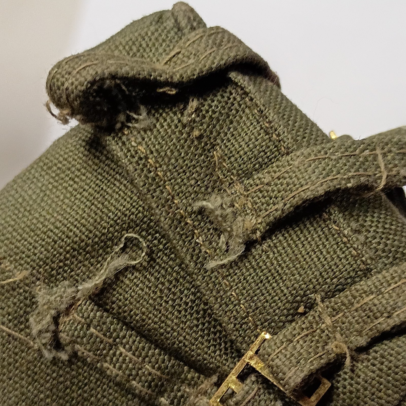 Vintage GI Joe 1964 Green Ruck Sack With Straps And Buckles One Strap Not Intact