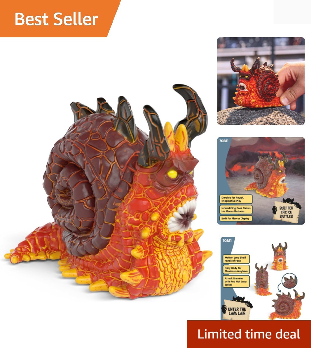 Eldrador – Lava Snail Figurine – Monster Animal Toys for Boys and Girls – Bea…