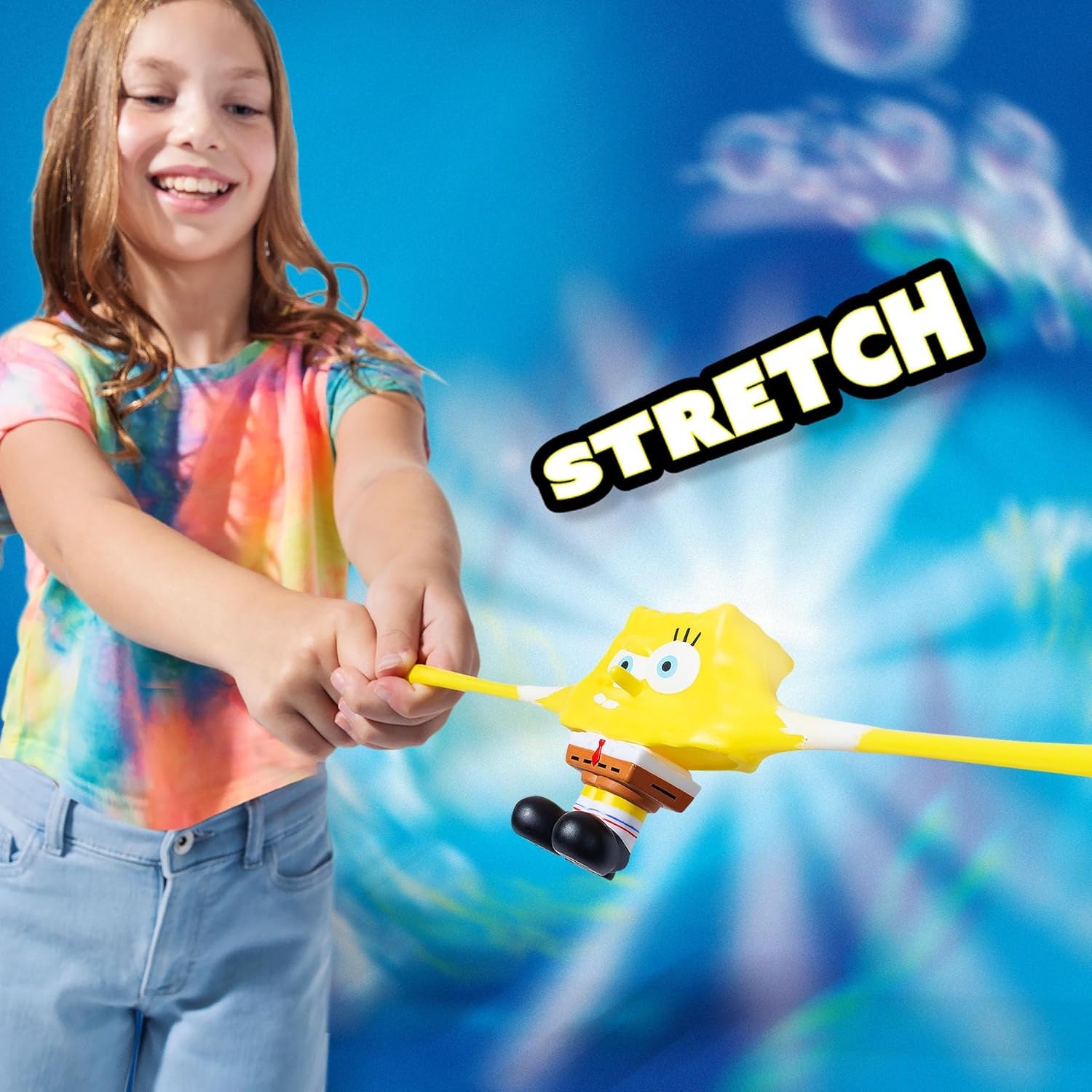 Basic Fun Stretch Armstrong Mini Spongebob – 3&Prime; Stretch Action Figure with Overs