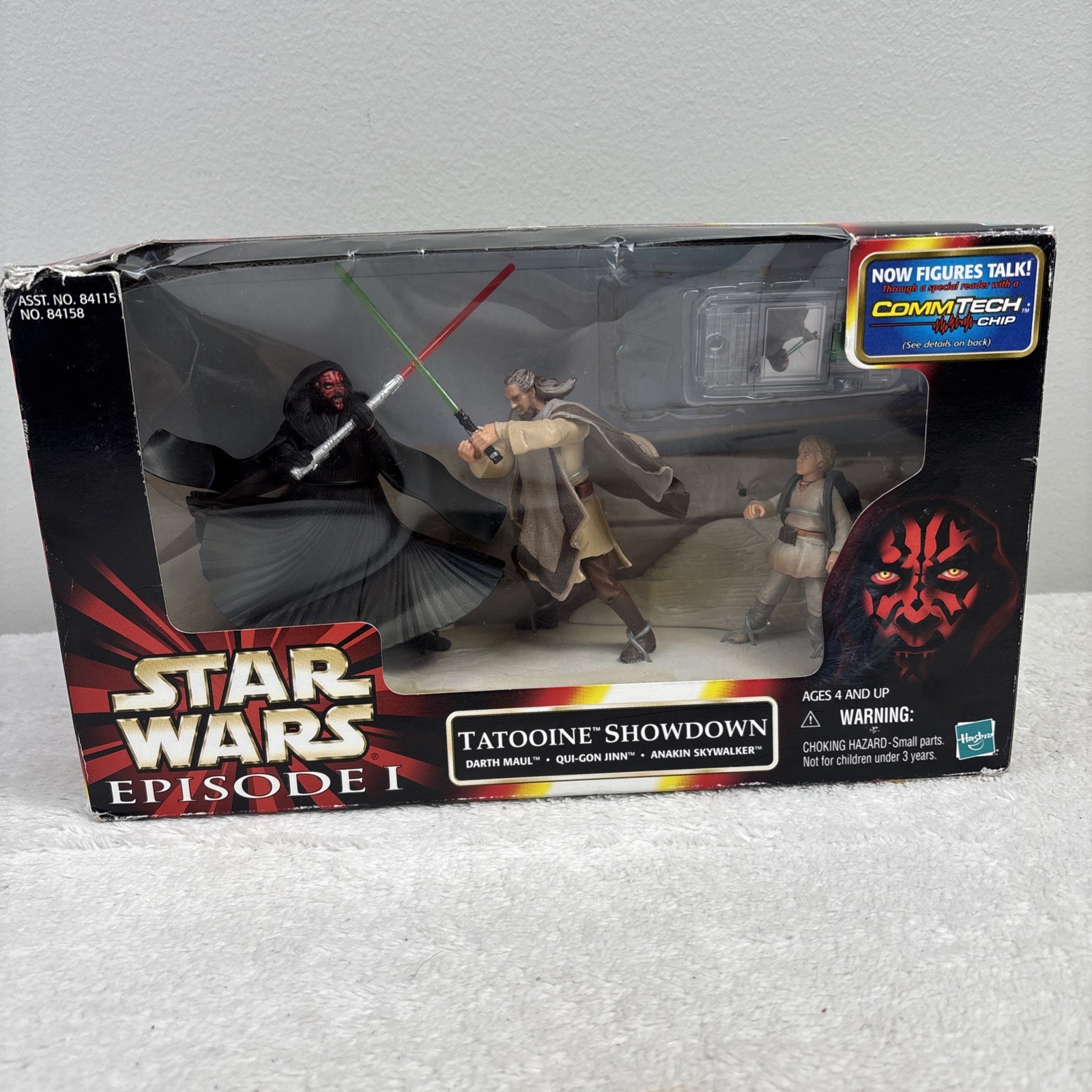 Star Wars Episode 1 Tatooine Showdown 3 Figures Set Darth Maul Qui-Gon Jinn #1