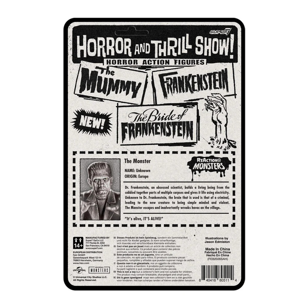 UNIVERSAL MONSTERS REACTION+ WAVE 02 FRANKENSTEIN