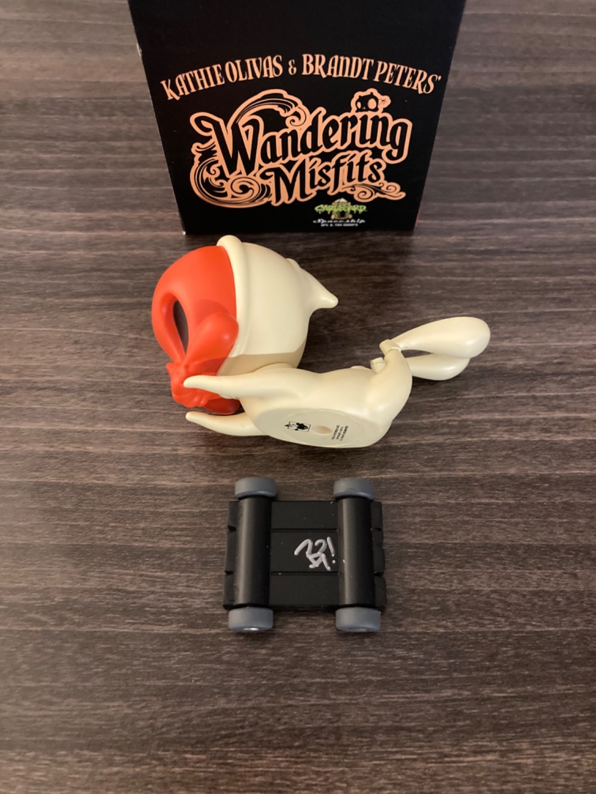 Brandt Peters Kathie Olivas Wandering Misfits Signed Skelve Sled Cream Chase Toy