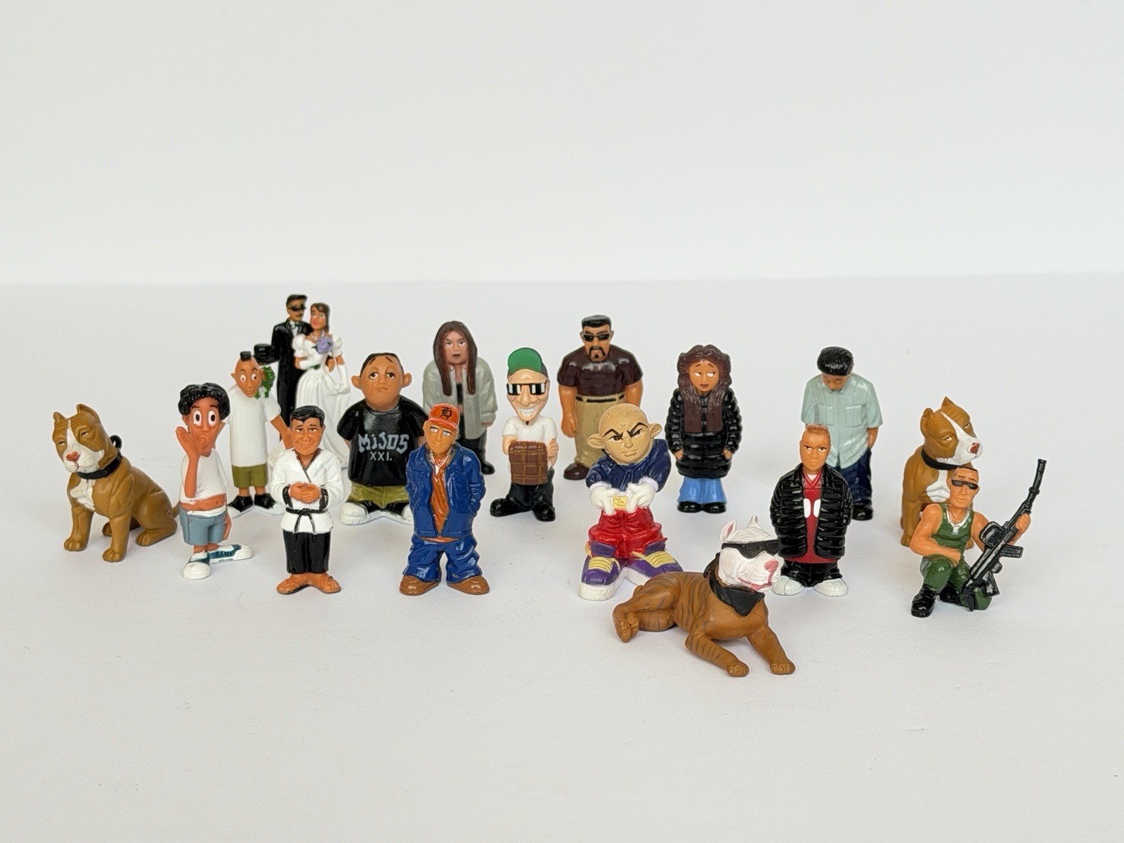 Vintage Homies Hood Hounds Mixed Series Lot Of 17 Figures Homie Dogs