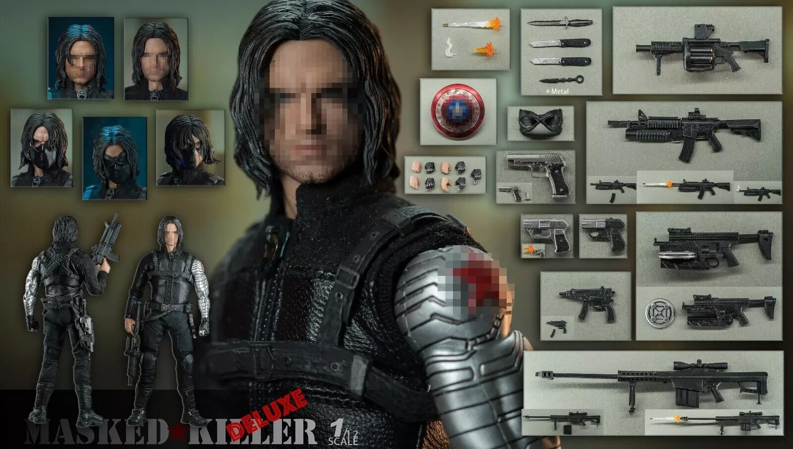 New Nota Studio 1/12 Winter Soldier Bucky Barnes 6&Prime; Action Figure Deluxe Ver