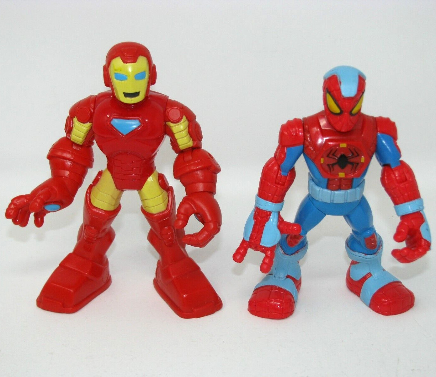 2012 Playskool Heroes 5&Prime; Iron Man & Spiderman Leg Squeeze Action Figure Marvel