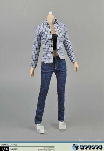 ZYTOYS ZY5012 1/6 Female Blue shirt & Jeans Pants Suit For 12&Prime;Figure Body