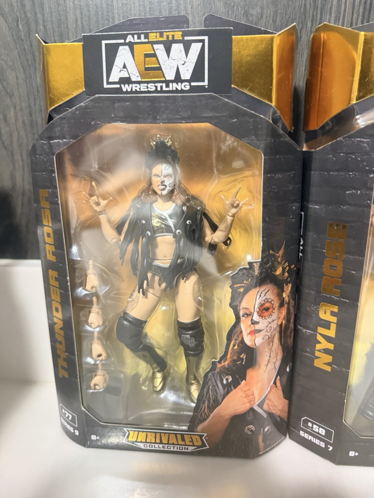 AEW Jazwares Lot (6) Dr Britt Baker 1/3000, Thunder Rosa Unmatched Unrivaled