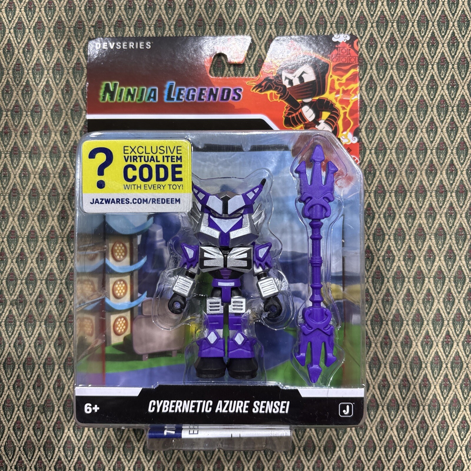 Roblox Ninja Legends Cybernetic Azure Sensei 3in Figure w/ Virtual Item Code NIP