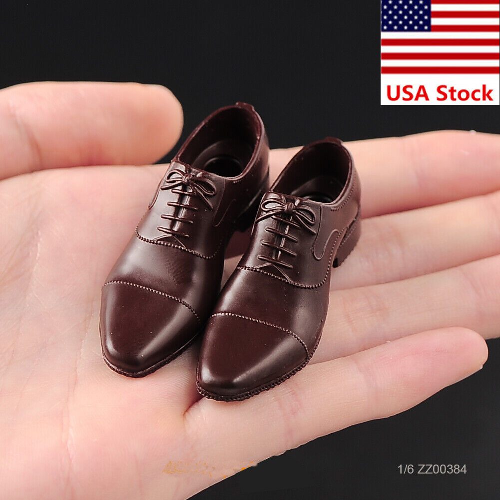 1/6 Male Men&rsquo;s Brown Leather Shoes Model For 12&Prime;HT Action Figure Dolls