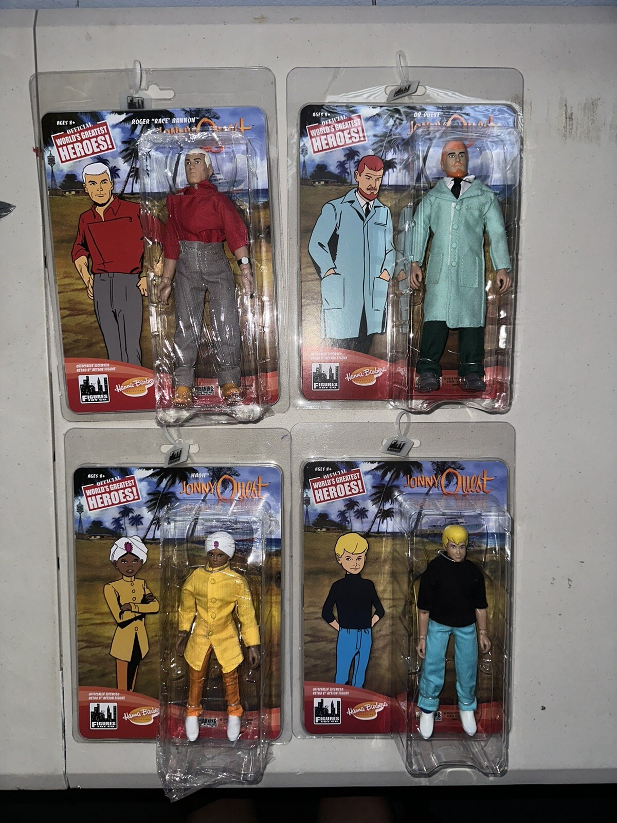 Hanna Barbera JONNY QUEST FULL SET 8 inch Retro Mego FIGURES TOY COMPANY MOC
