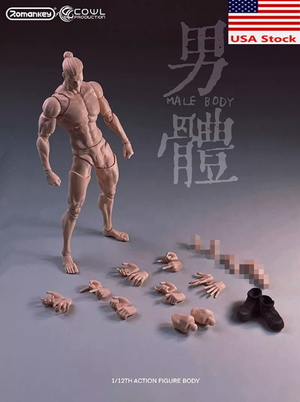 US Romankey X COWL 1/12 Pale Male Super Flexible Body Doll 6 » Joint FigureToys