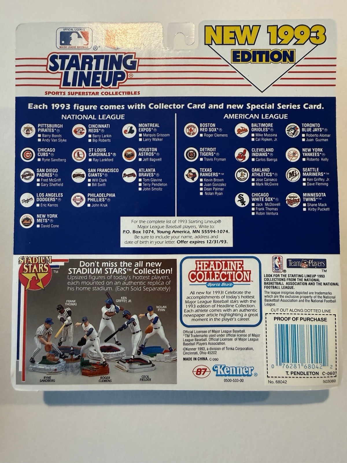 💥⚾️ 1993 TERRY PENDLETON Atlanta Braves Starting Lineup, MLB ⚾️💥