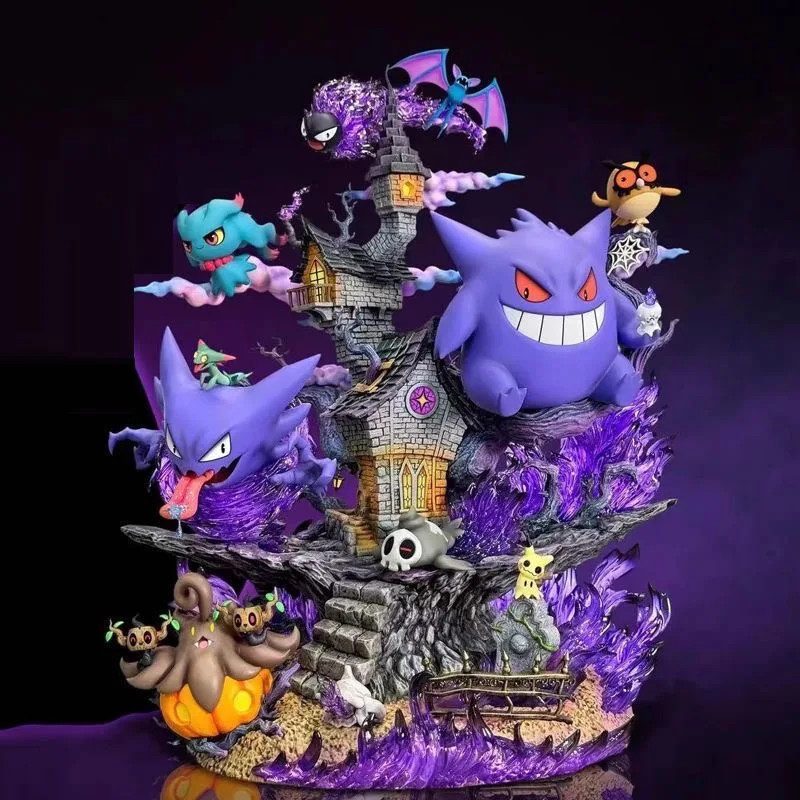 32cm Pokemon Gengar Evolution Family PVC Figure Collectible Statue Model