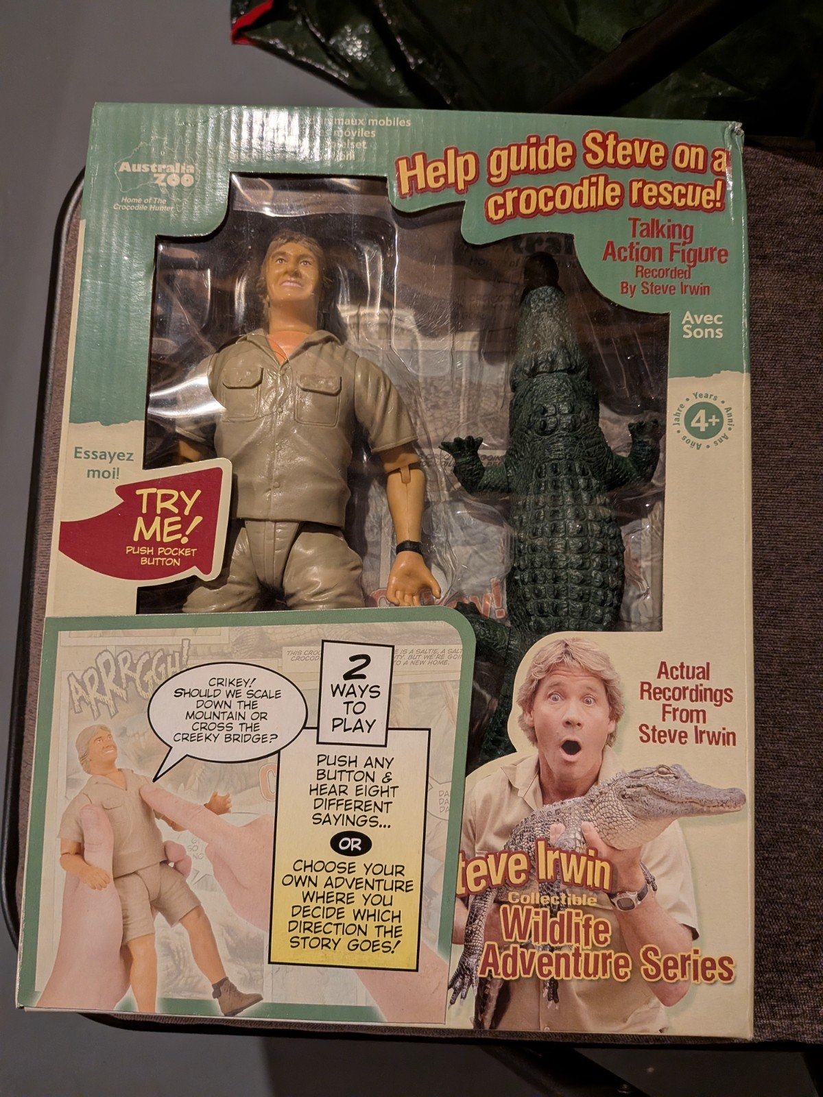 Steve Irwin Wildlife Adventure Series Talking Action Figure In Box & Working