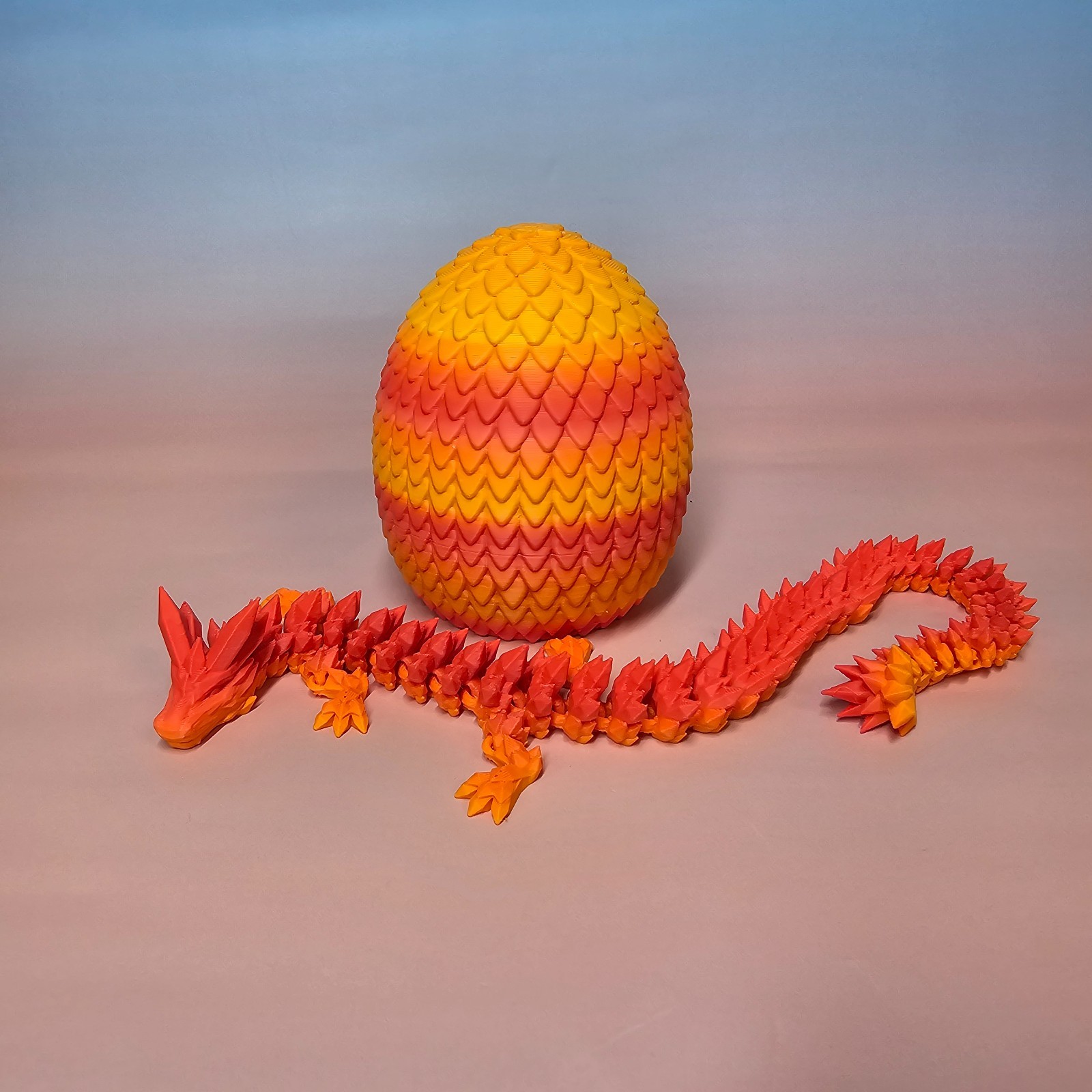 Egg With Crystal Dragon 3D Printed