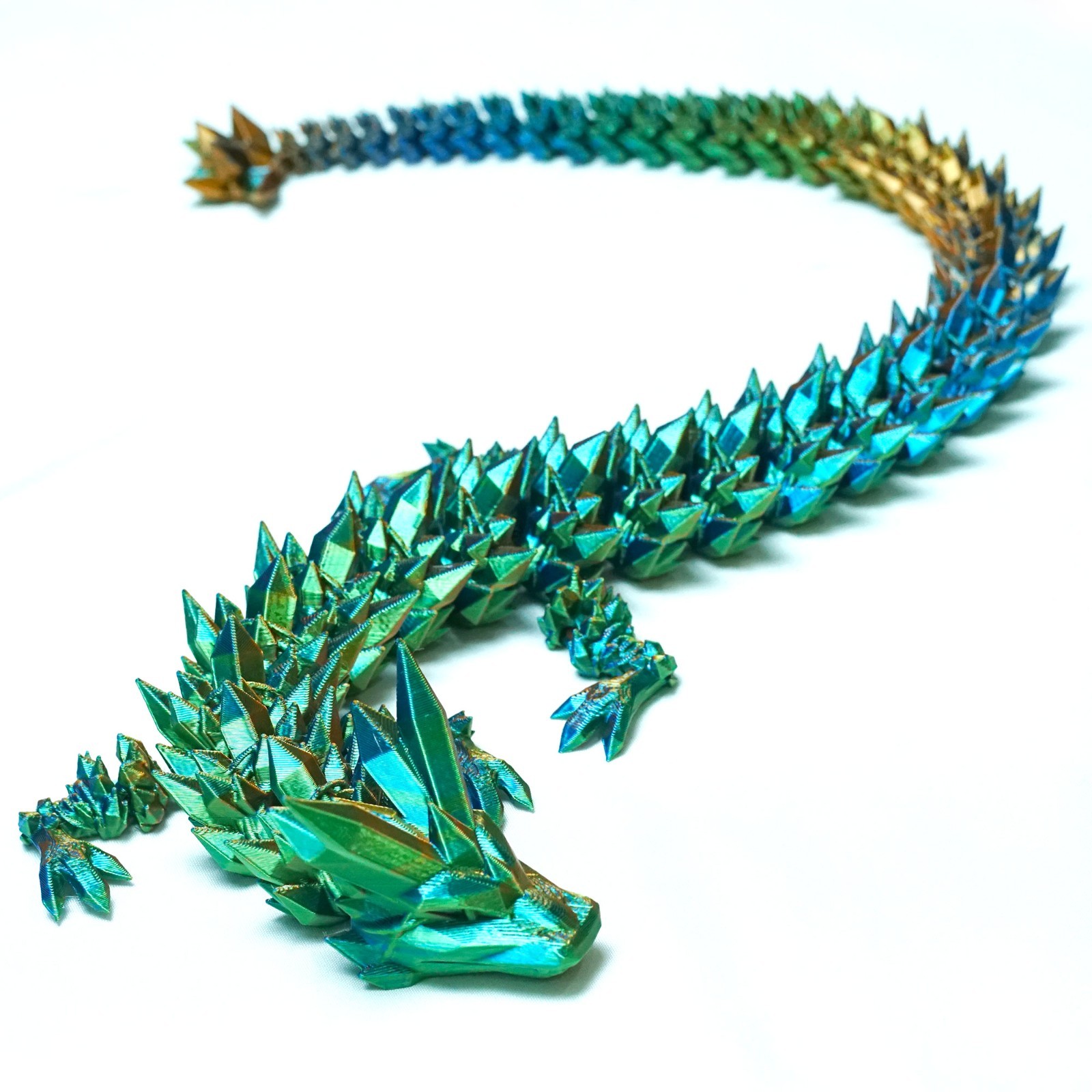 20inch 3D Printed Crystal Dragon Model,Articulated Animals figure,Toy Home Decor