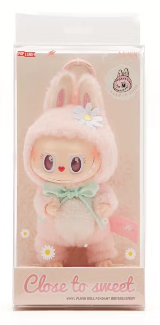 Authentic Pop Mart Pop Land Mokoko Close to Sweet Vinyl Plush Pink Labubu New