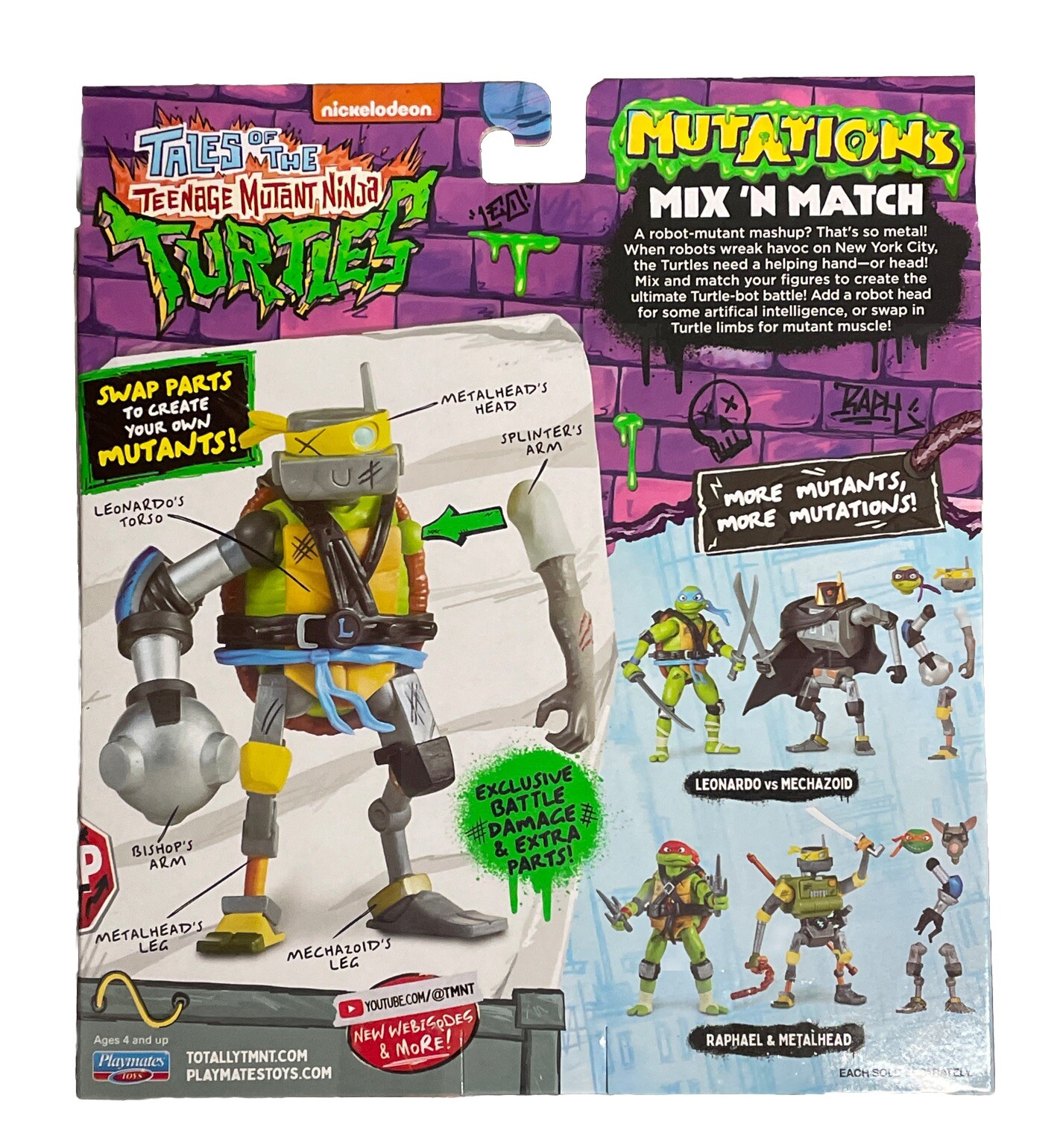 Tales Of The TMNT Mutations Mix N&rsquo; Match LEONARDO VS MECHAZOID