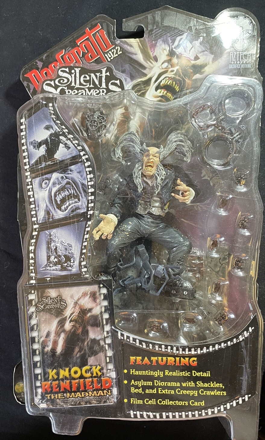 VINTAGE AZTECH TOYZ SILENT SCREAMERS NOSFERATU 1922 KNOCK RENFIELD ACTION FIGURE