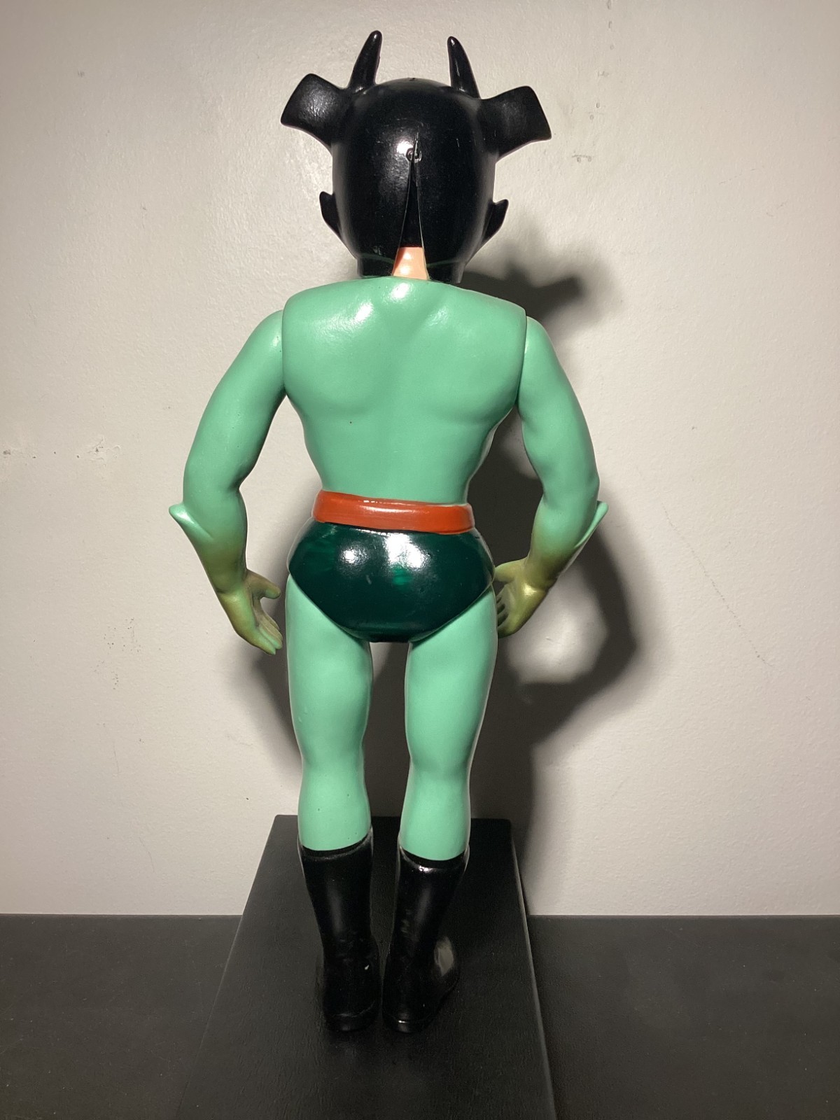 RARE VINTAGE DEVILMAN 11&Prime; 1970s SOFUBI w/MASK & Card Zollmen Bullmark Popy Nagai