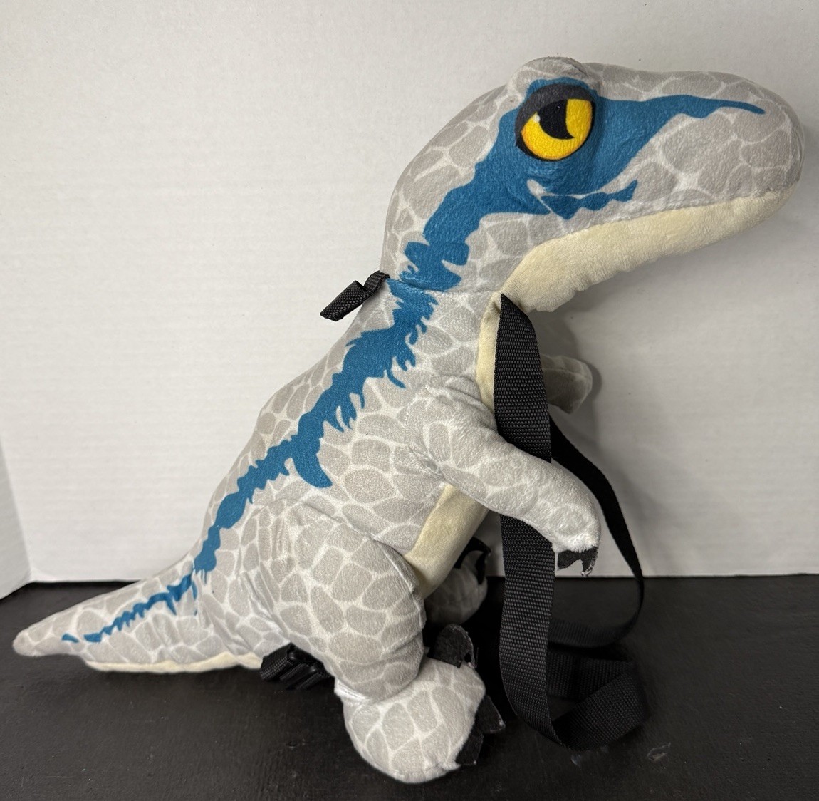 Jurassic World Velociraptor Blue 17-Inch Plush Backpack with Adjustable Straps