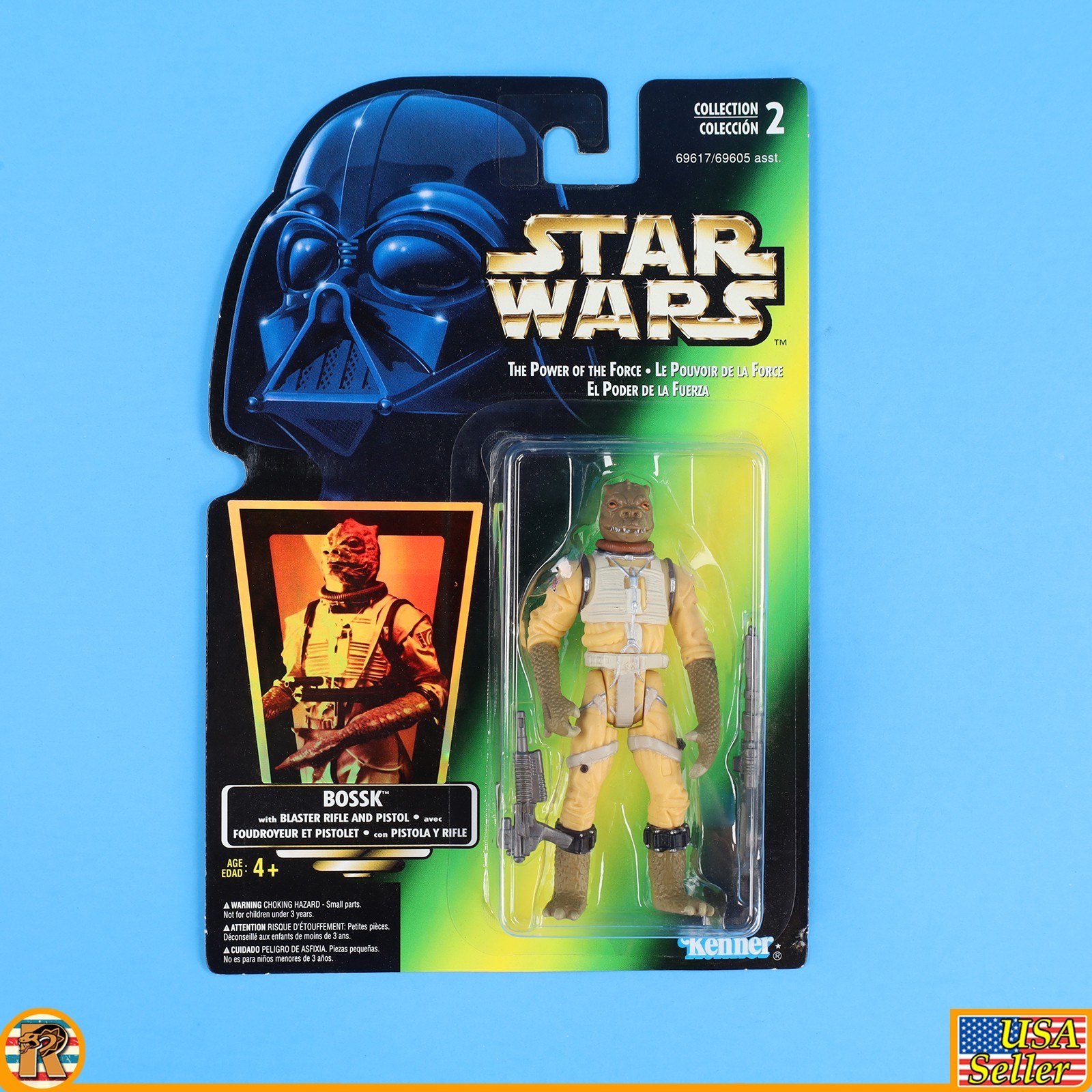 Star Wars – Bossk (Canada Tri Lingual) – POTF Green – MOC – [F-PTFG-9]