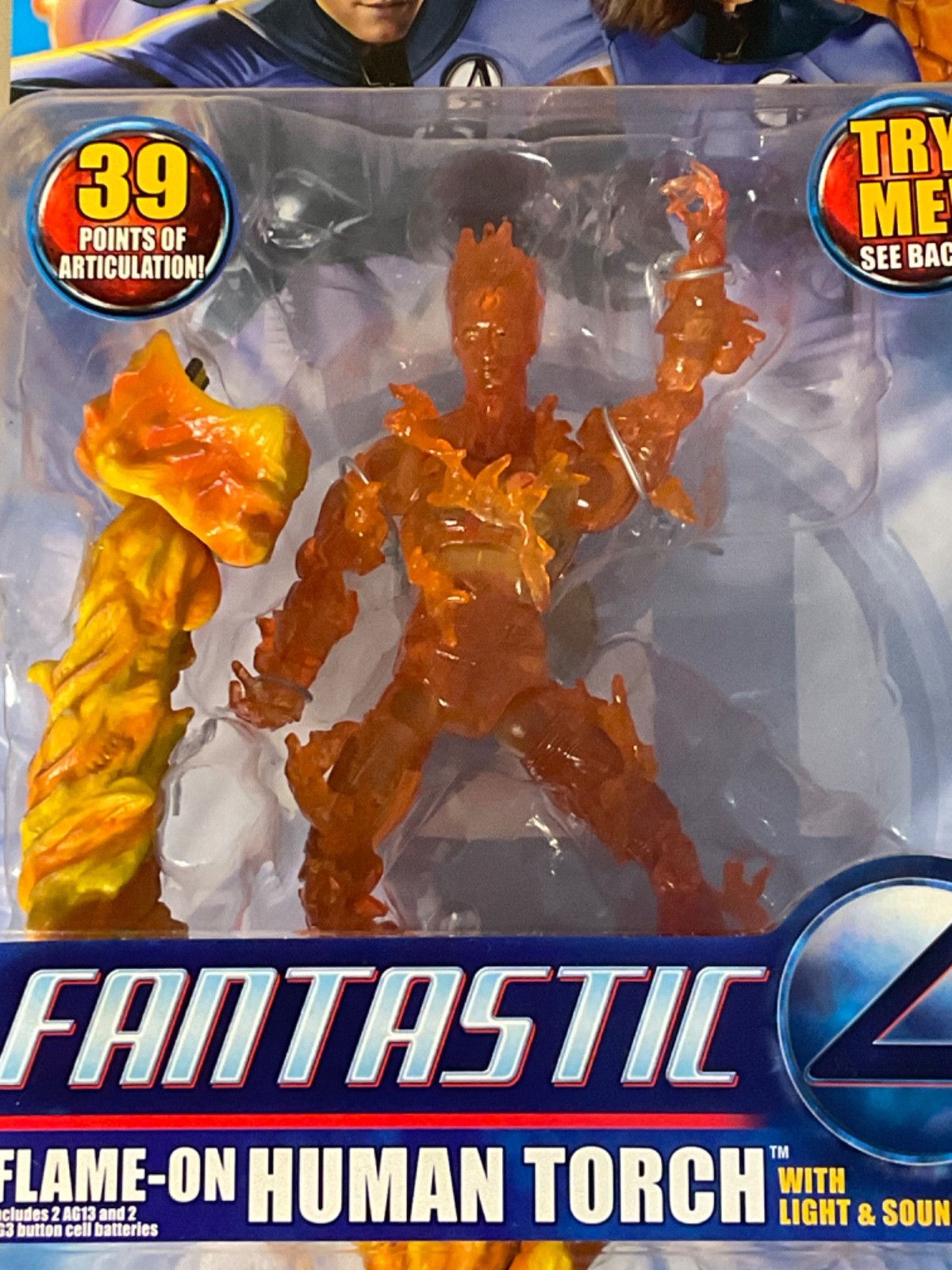 2005 Toy Biz Fantastic 4 FLAME-ON HUMAN TORCH Action Figure Sealed/ New
